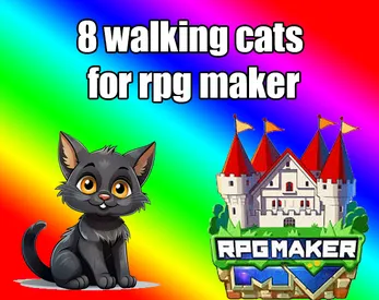 8 walking cats for rpg maker