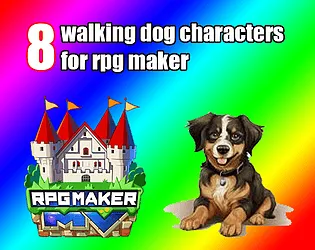 8 walking dog characters for rpg maker